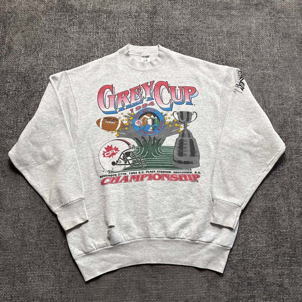 Fruit of the Loom Grey Cup 1994 Sweatshirt Mens XL Grey Vintage CFL Vancouver